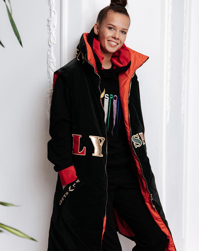 Oversized long down vest – 0045